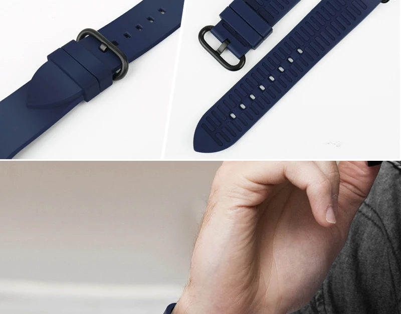 For Apple Watch Band 45mm 41mm 44mm 40mm 42mm 38mm Series 7 6 SE 5 4 3 Watchband Bracelet Sport Rubber iWatch Strap