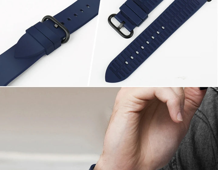 For Apple Watch Band 45mm 41mm 44mm 40mm 42mm 38mm Series 7 6 SE 5 4 3 Watchband Bracelet Sport Rubber iWatch Strap