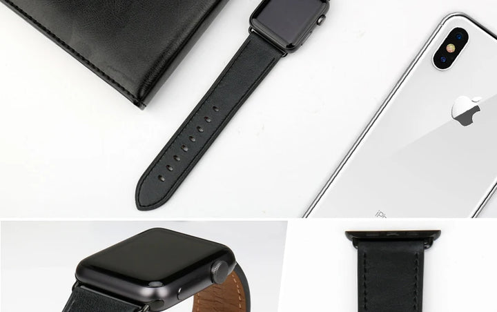 Top Quality Leather Strap For Apple Watch Band 45mm 41mm 44mm 40mm 42mm 38mm Series 7 6 SE 5 4 3 iWatch Watchband