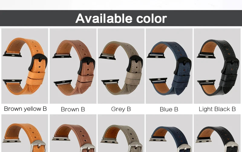 Top Quality Leather Strap For Apple Watch Band 45mm 41mm 44mm 40mm 42mm 38mm Series 7 6 SE 5 4 3 iWatch Watchband
