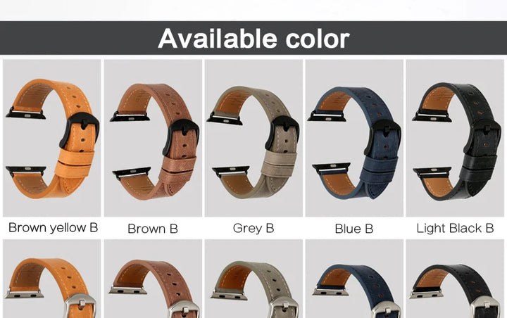 Top Quality Leather Strap For Apple Watch Band 45mm 41mm 44mm 40mm 42mm 38mm Series 7 6 SE 5 4 3 iWatch Watchband
