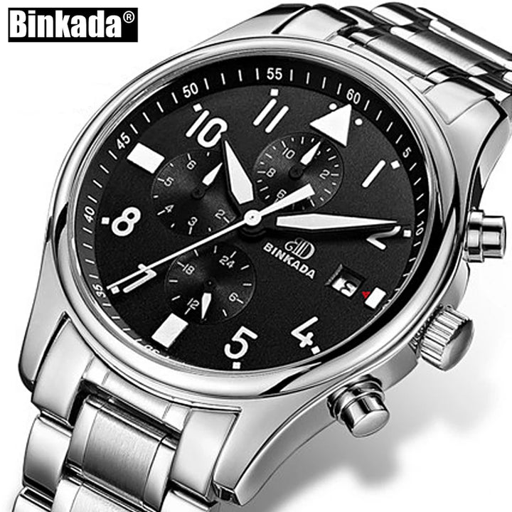 BINKADA Skeleton Automatic Men’s Watch – Waterproof Self-Winding Mechanical Tourbillon