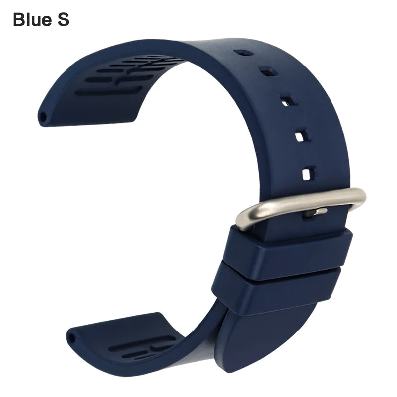 MAIKES New Design Watch Band Black 20mm 22mm 24mm Watchband Sports Fluoro Rubber Watch Strap Watch Accessories