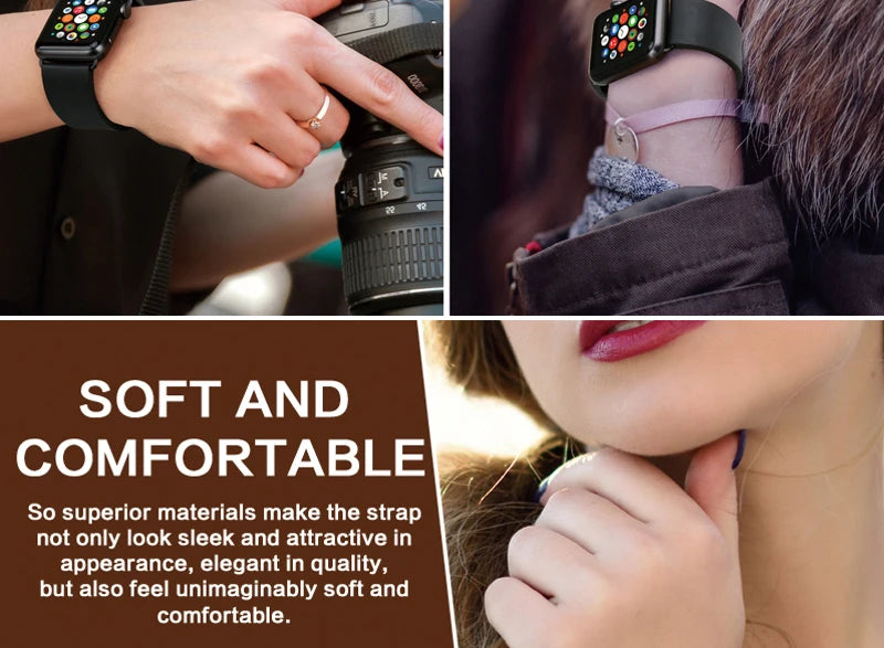 MAIKES Rubber Strap For Apple Watch Band 45mm 41mm 42mm 44mm 40mm Series 7 6 SE 5 4 3 iWatch Bracelet