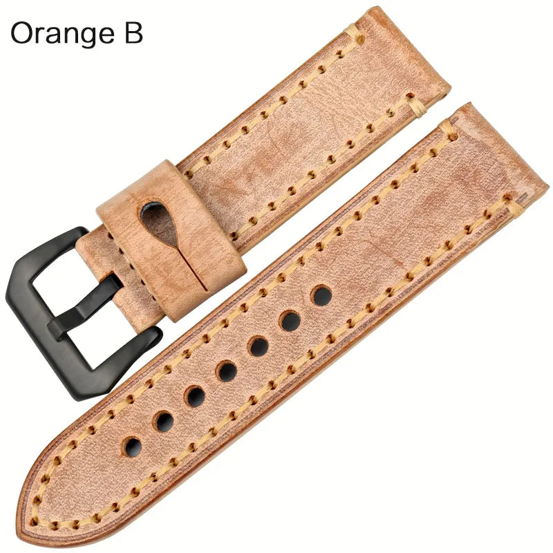 Vintage English Bridle Leather Watch Strap 22–24mm for Panerai – MAIKES