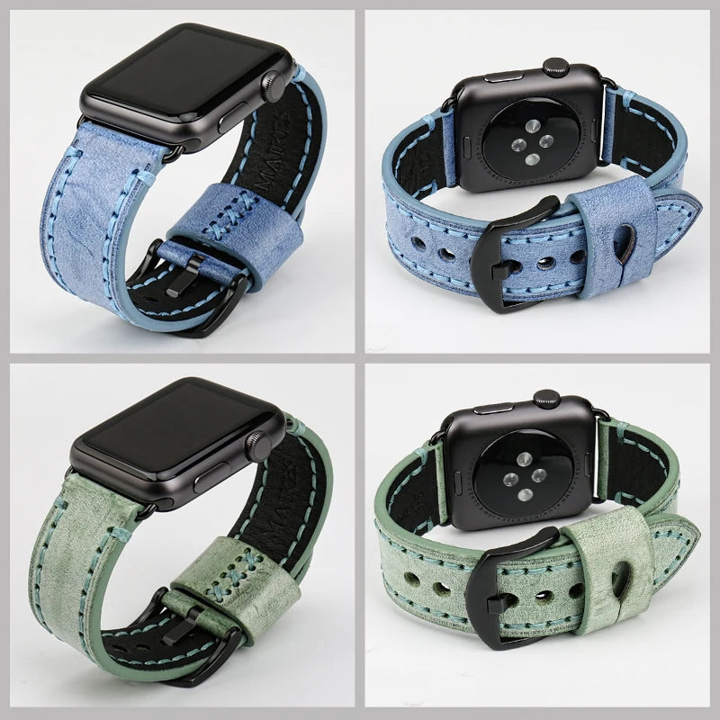 Vintage Bridle Leather Strap for Apple Watch 38-45mm