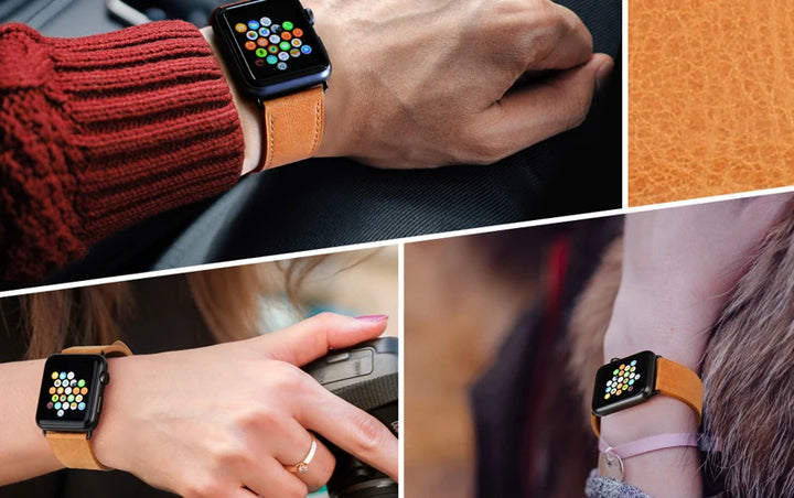 Top Quality Leather Strap For Apple Watch Band 45mm 41mm 44mm 40mm 42mm 38mm Series 7 6 SE 5 4 3 iWatch Watchband