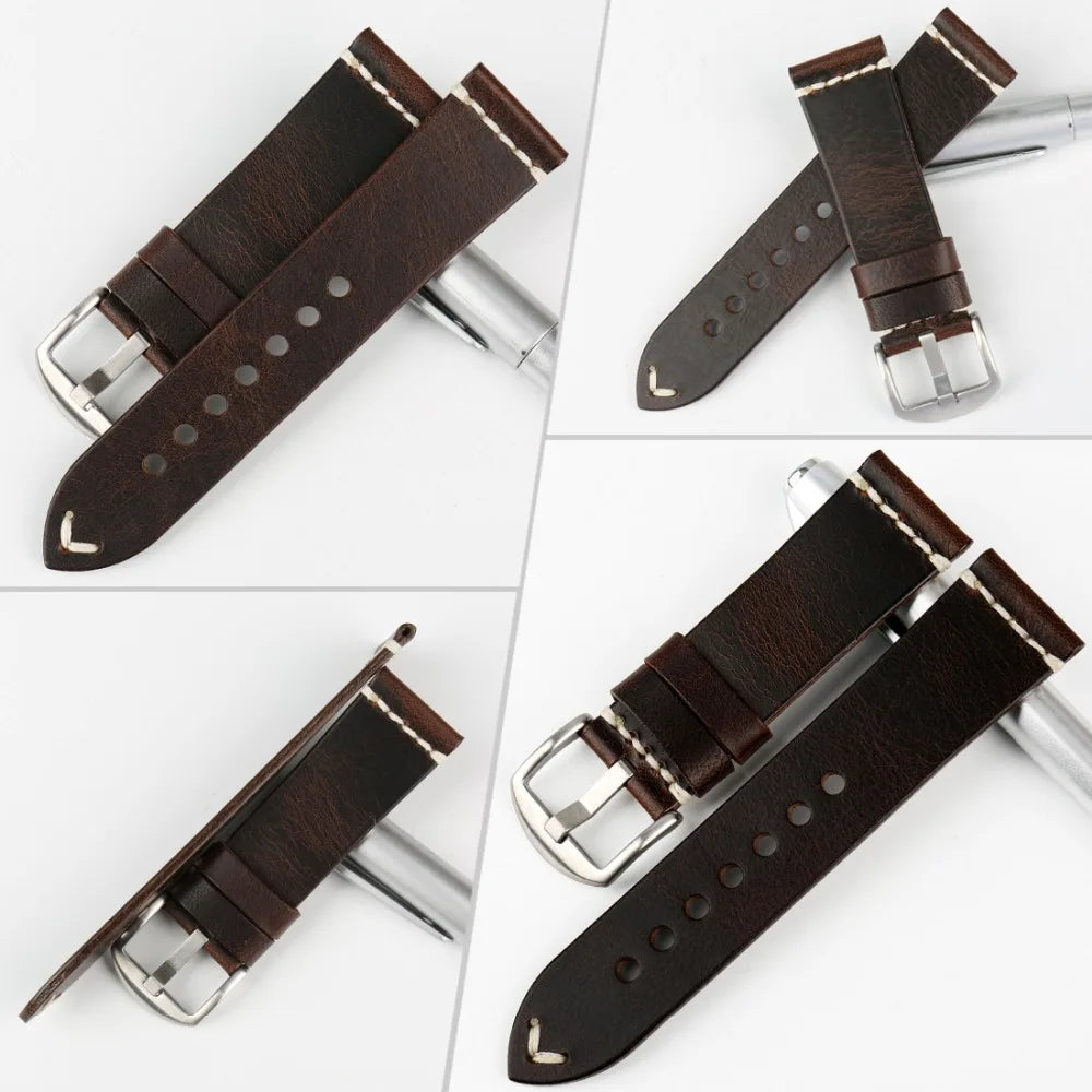 Vintage Genuine Leather Watch Strap 20–24mm for Citizen – MAIKES