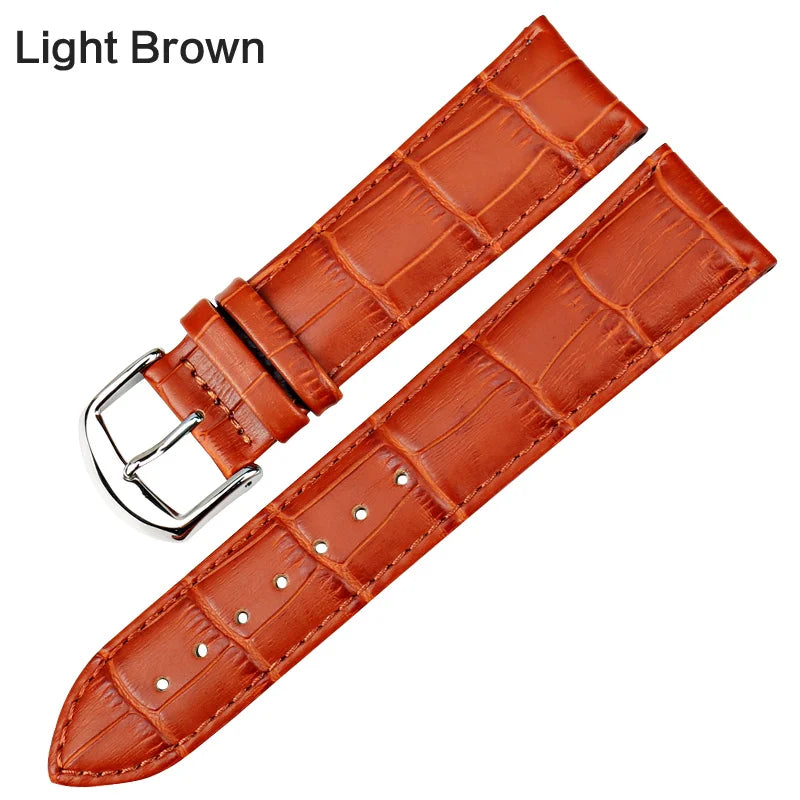 MAIKES Genuine Leather Watch Strap – 18/20/22mm, Black Wristband
