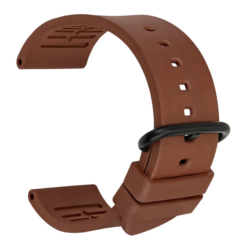 MAIKES Watch Accessories Quality Fluoro Rubber Watch Band 20mm 22mm 24mm Sport Watch Strap Orange Watchband For Omega Watch