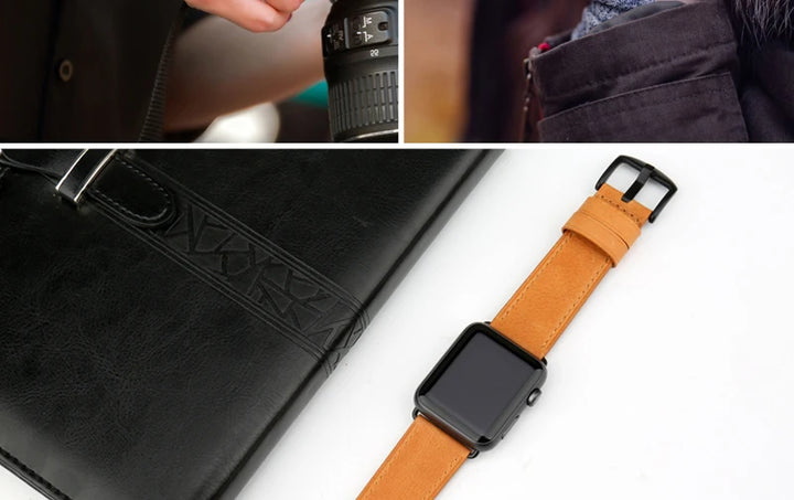 Top Quality Leather Strap For Apple Watch Band 45mm 41mm 44mm 40mm 42mm 38mm Series 7 6 SE 5 4 3 iWatch Watchband