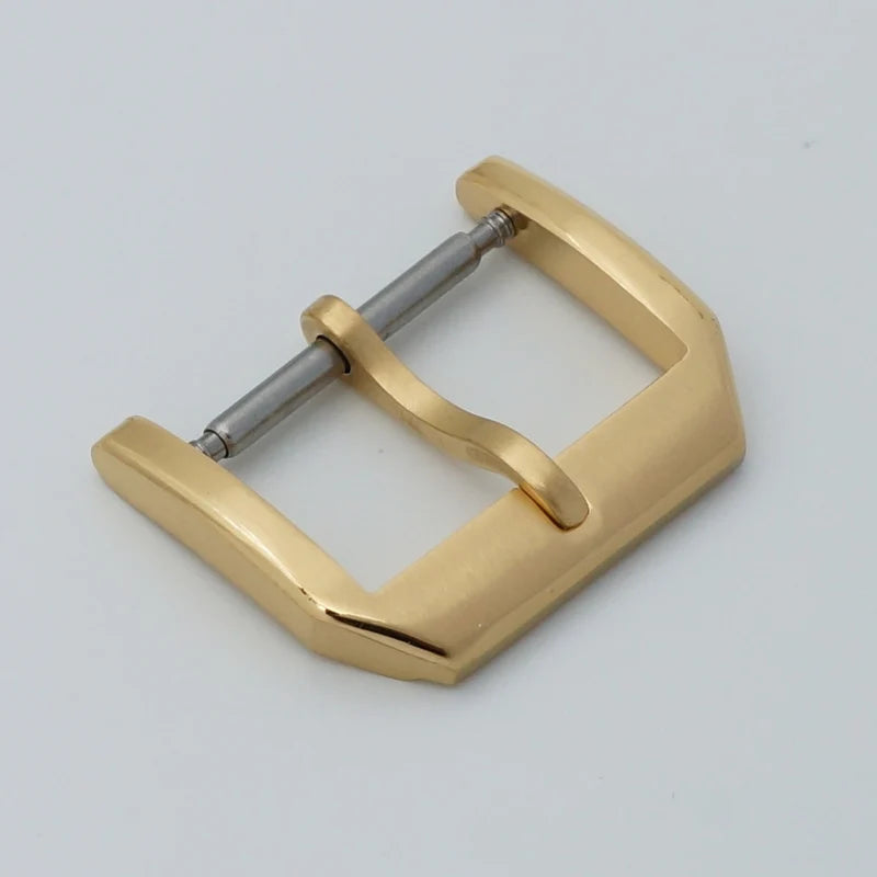 MAIKES New 18mm 20mm Watch Buckle Genuine Leather Watch Band 316L Stainless Steel Brushing Clasp No Logo Case For IWC Watchband