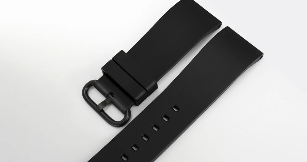 MAIKES New Design Watch Band Black 20mm 22mm 24mm Watchband Sports Fluoro Rubber Watch Strap Watch Accessories