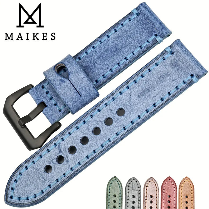 Vintage English Bridle Leather Watch Strap 22–24mm for Panerai – MAIKES