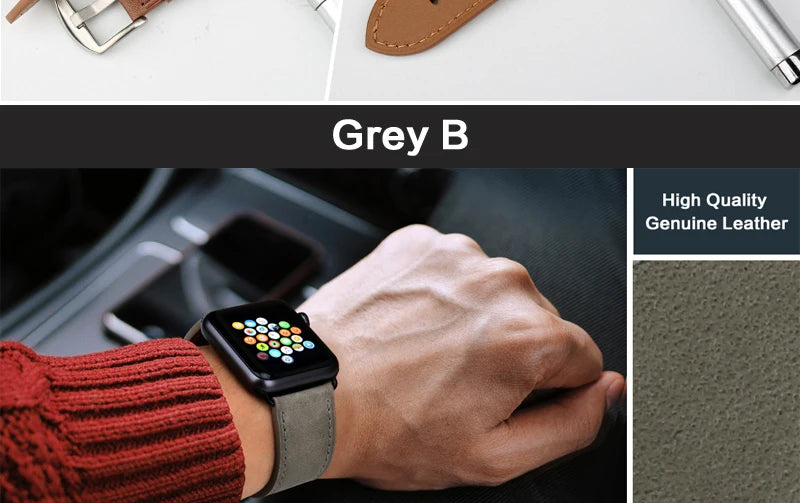 Top Quality Leather Strap For Apple Watch Band 45mm 41mm 44mm 40mm 42mm 38mm Series 7 6 SE 5 4 3 iWatch Watchband