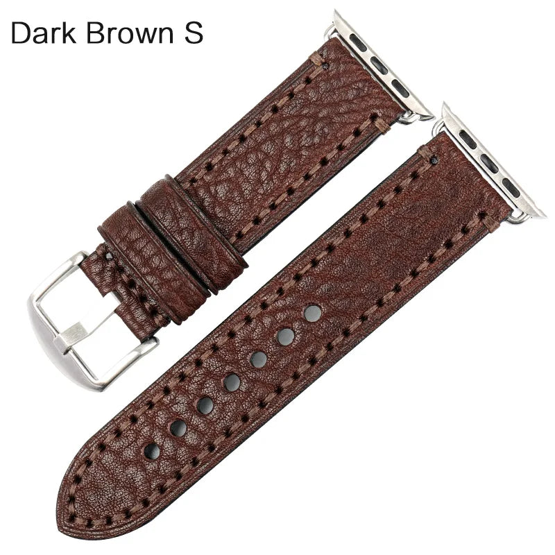 Watchband For Apple Watch Band 45m 41mm 44mm 40mm Series 7 6 SE 5 4 3 Apple Watch Strap iWatch Leather Watch Bracelet