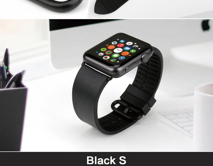 For Apple Watch Band 45mm 41mm 44mm 40mm 42mm 38mm Series 7 6 SE 5 4 3 Watchband Bracelet Sport Rubber iWatch Strap
