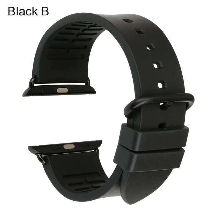 MAIKES Rubber Strap For Apple Watch Band 45mm 41mm 42mm 44mm 40mm Series 7 6 SE 5 4 3 iWatch Bracelet