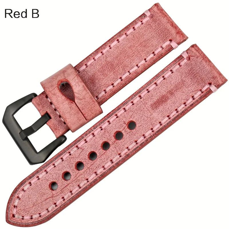 Vintage English Bridle Leather Watch Strap 22–24mm for Panerai – MAIKES