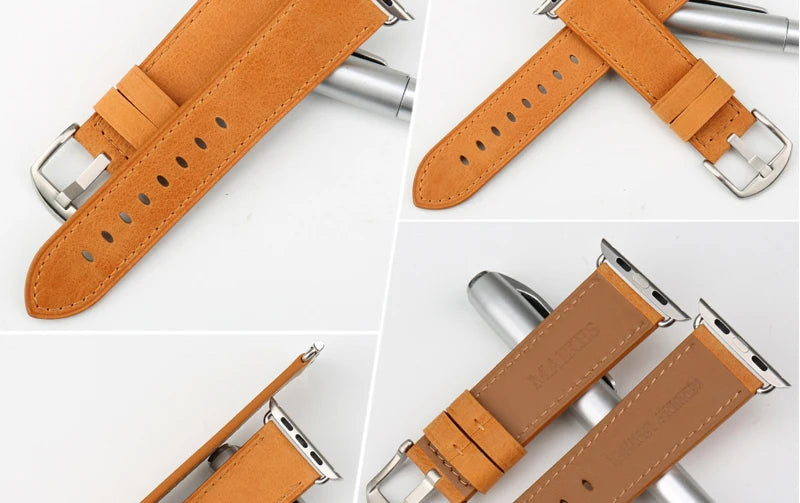 Top Quality Leather Strap For Apple Watch Band 45mm 41mm 44mm 40mm 42mm 38mm Series 7 6 SE 5 4 3 iWatch Watchband