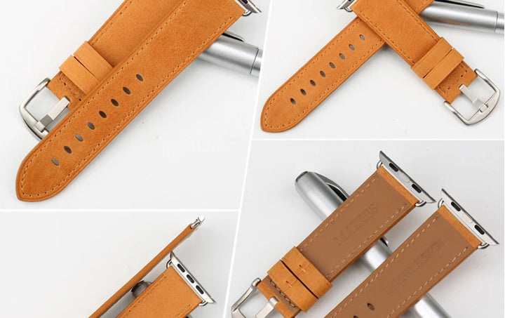 Top Quality Leather Strap For Apple Watch Band 45mm 41mm 44mm 40mm 42mm 38mm Series 7 6 SE 5 4 3 iWatch Watchband