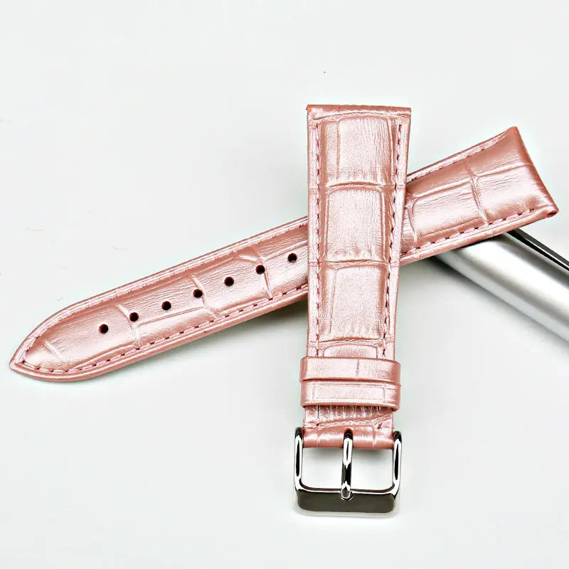 MAIKES New Fashion Watch Band Pink Women Watchbands 14 16 18 20 22 mm Genuine Leather Watch Strap Case For Casio Watch