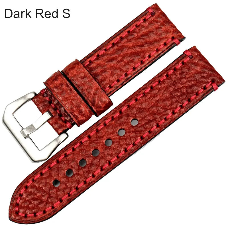 MAIKES Watch accessories Italian cow leather watch band 20mm 22mm 24mm 26mm watchbands men watch strap for Panerai