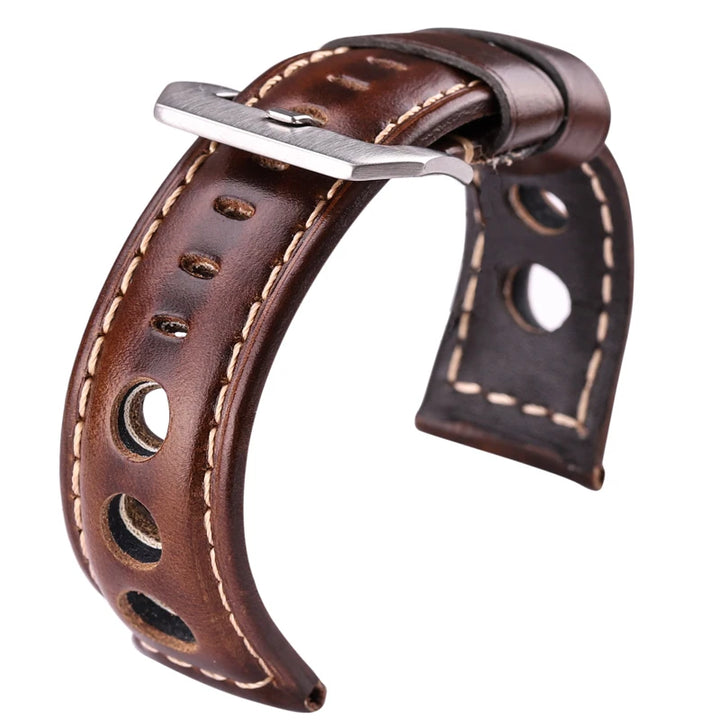 Oil Wax Cowhide Leather Watch Strap 22-24mm