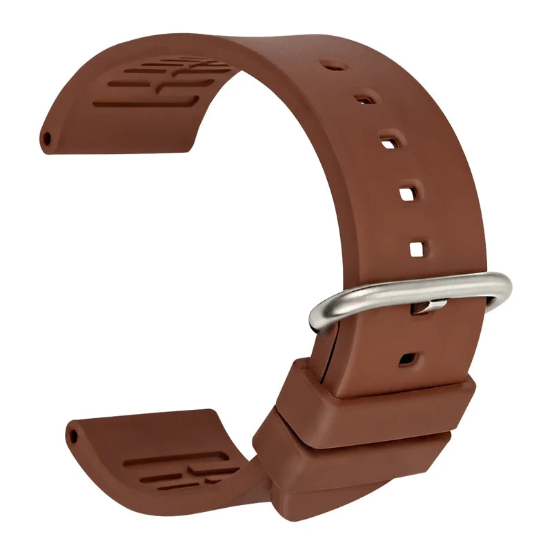 MAIKES Watch Accessories Quality Fluoro Rubber Watch Band 20mm 22mm 24mm Sport Watch Strap Orange Watchband For Omega Watch