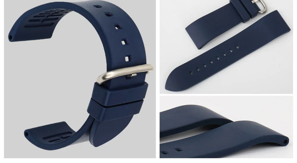 MAIKES Watch Accessories Quality Fluoro Rubber Watch Band 20mm 22mm 24mm Sport Watch Strap Orange Watchband For Omega Watch