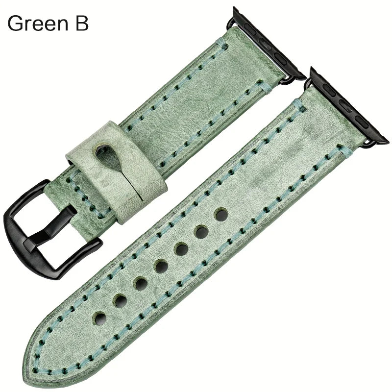 Vintage Bridle Leather Strap for Apple Watch 38-45mm