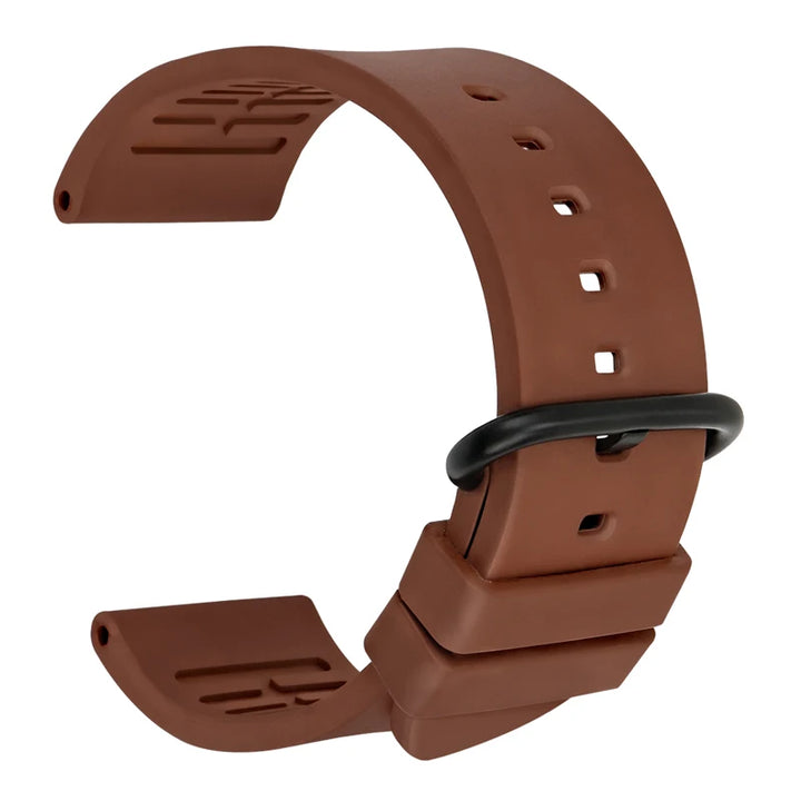 MAIKES Orange Sport Watch Band 20mm 22mm 24mm Watch Accessories Watchband With Black Buckle Rubber Watch Strap For Omega