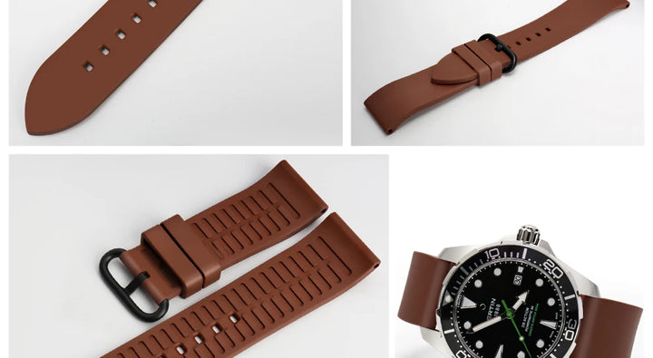 MAIKES Watch Accessories Quality Fluoro Rubber Watch Band 20mm 22mm 24mm Sport Watch Strap Orange Watchband For Omega Watch