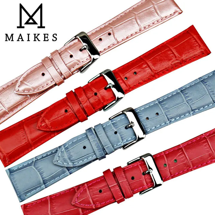 MAIKES watch accessories 16mm 18mm 20mm 22mm watch band genuine leather watch strap fashion green for Gucci women watchbands