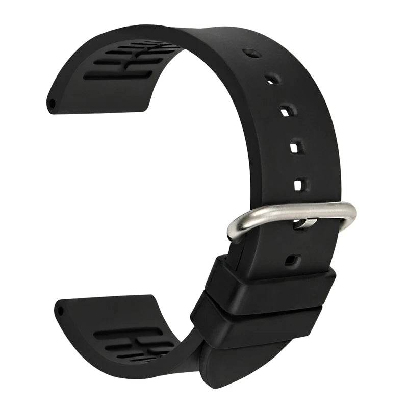 MAIKES Orange Sport Watch Band 20mm 22mm 24mm Watch Accessories Watchband With Black Buckle Rubber Watch Strap For Omega