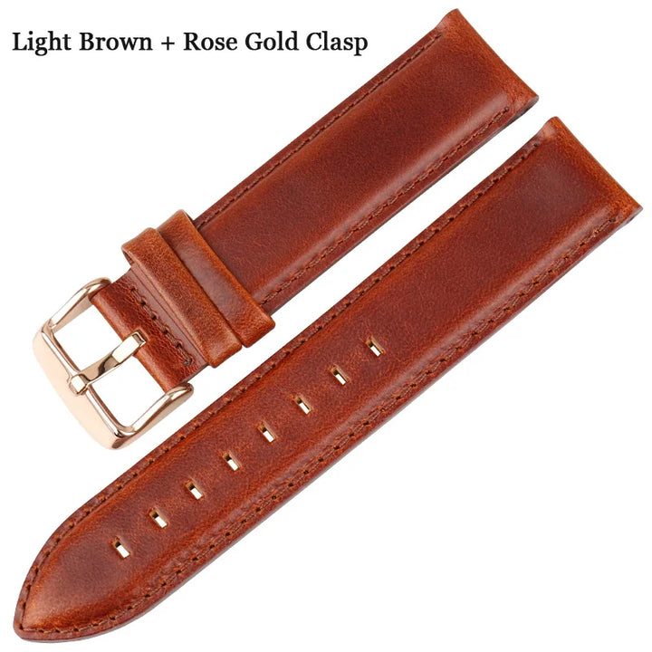 MAIKES Fashion Leather Watch Band Red With Rose Gold Clasp Watchband 16mm 17mm 18mm 20mm For DW Daniel Wellington Watch Strap