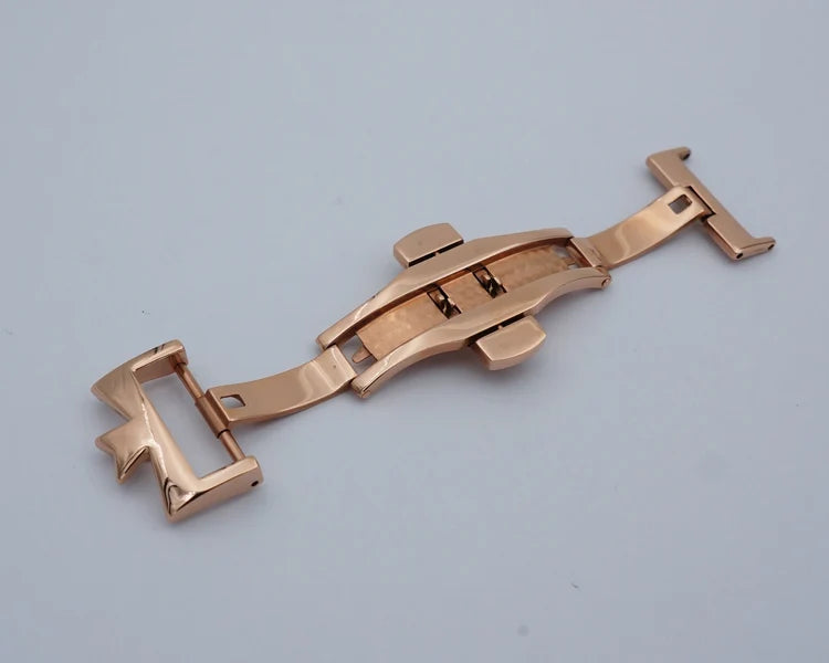 MAIKES 18-20mm Silver, Gold, Rose Gold Butterfly Deployment Watch Clasp