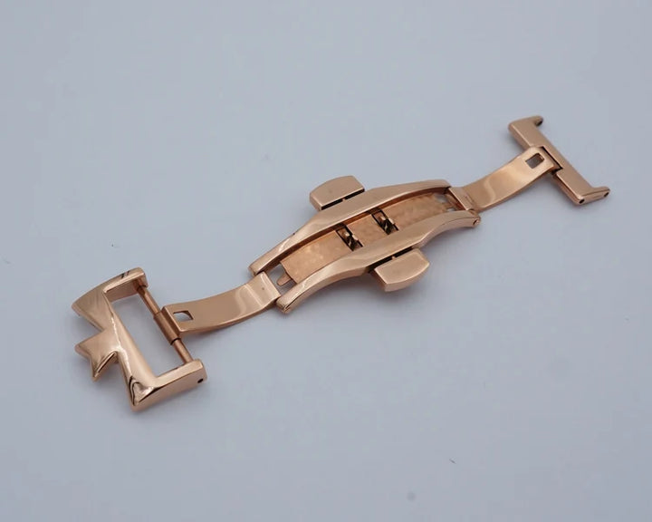 MAIKES 18-20mm Silver, Gold, Rose Gold Butterfly Deployment Watch Clasp