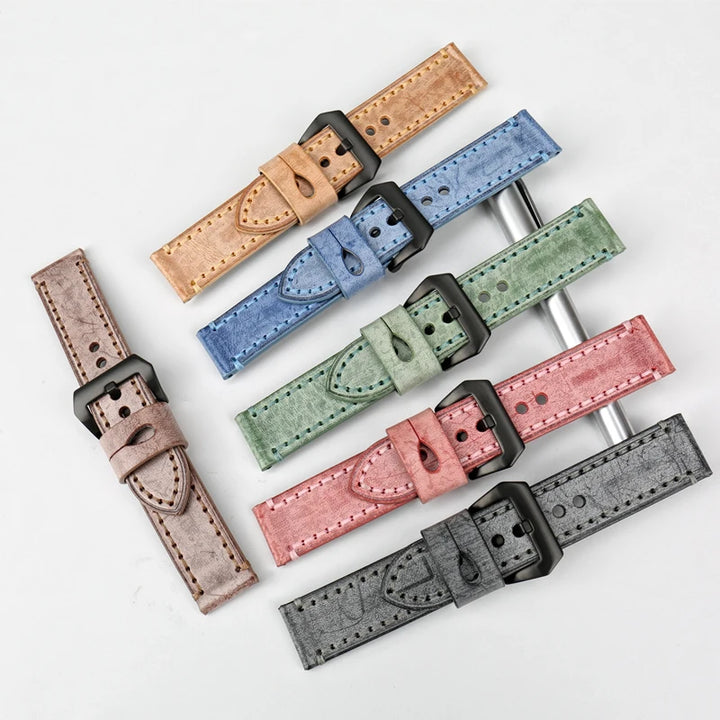 Vintage English Bridle Leather Watch Strap 22–24mm for Panerai – MAIKES