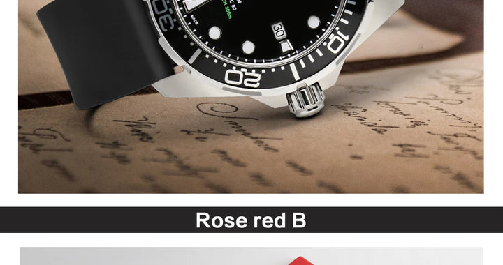 MAIKES New Design Watch Band Black 20mm 22mm 24mm Watchband Sports Fluoro Rubber Watch Strap Watch Accessories