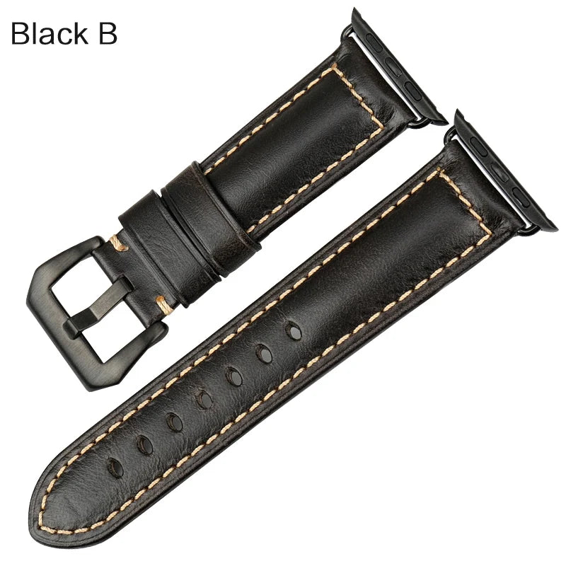 Vintage Genuine Leather Apple Watch Band Series 6–7, 38–45mm – MAIKES