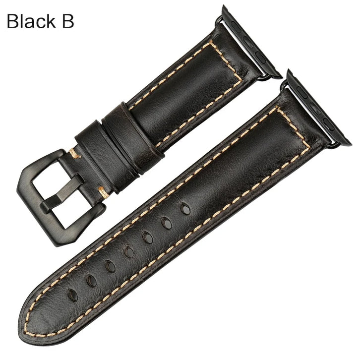 Vintage Genuine Leather Apple Watch Band Series 6–7, 38–45mm – MAIKES