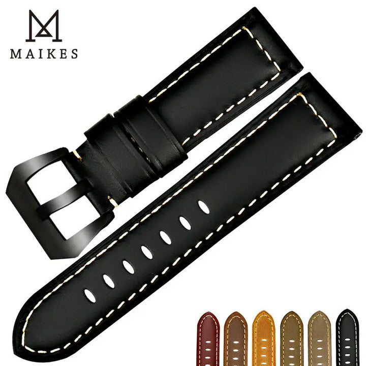 Vintage Genuine Leather Watch Strap 22–26mm for Panerai – Wheat