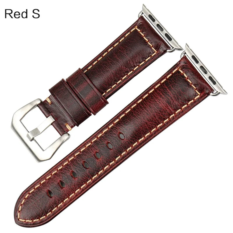 Vintage Genuine Leather Apple Watch Band Series 6–7, 38–45mm – MAIKES