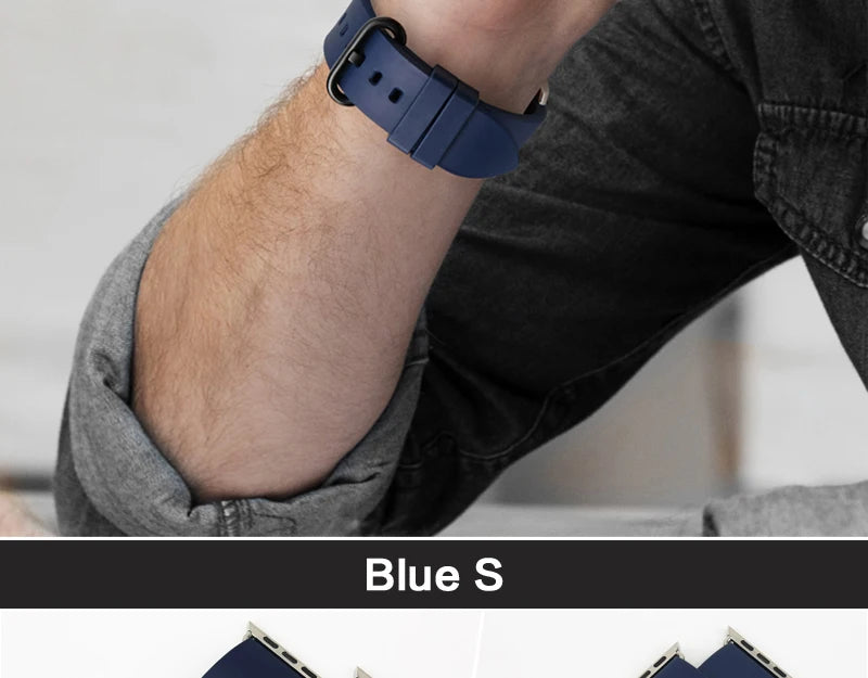 For Apple Watch Band 45mm 41mm 44mm 40mm 42mm 38mm Series 7 6 SE 5 4 3 Watchband Bracelet Sport Rubber iWatch Strap