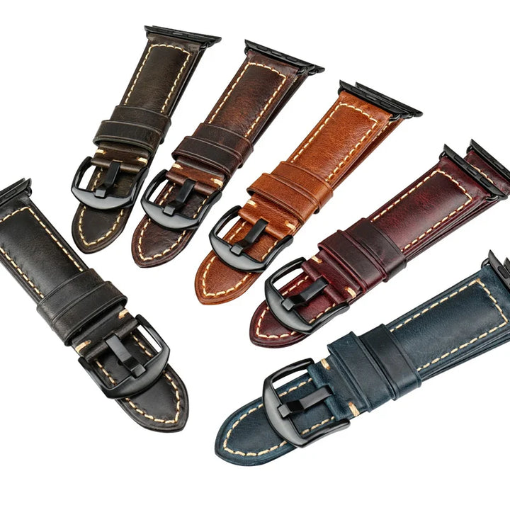 Vintage Cow Leather Apple Watch Strap – 40-45mm for Series 4-9 & SE