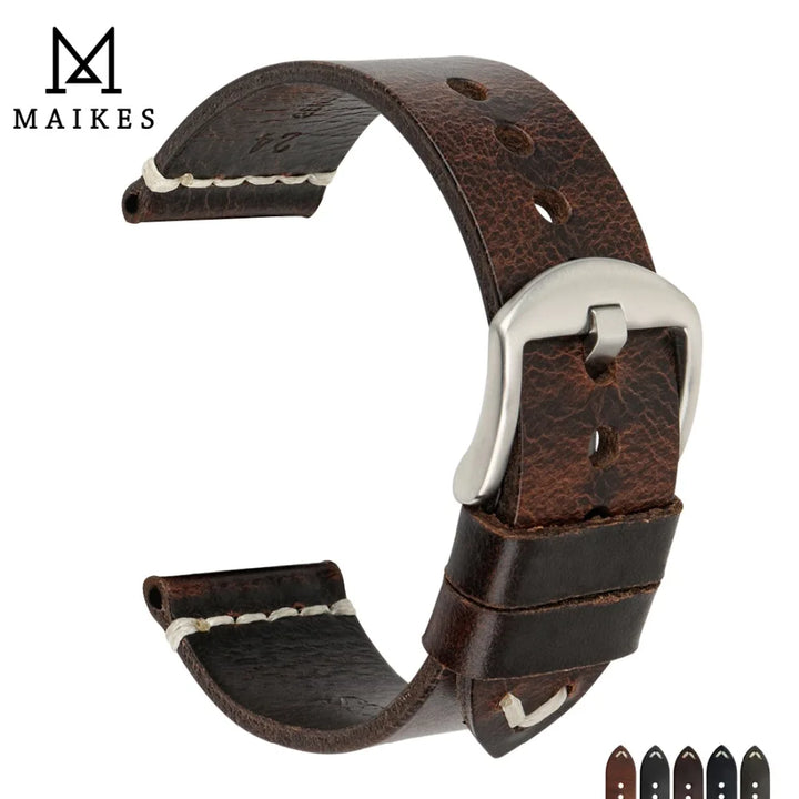Vintage Genuine Leather Watch Strap 20–24mm for Citizen – MAIKES