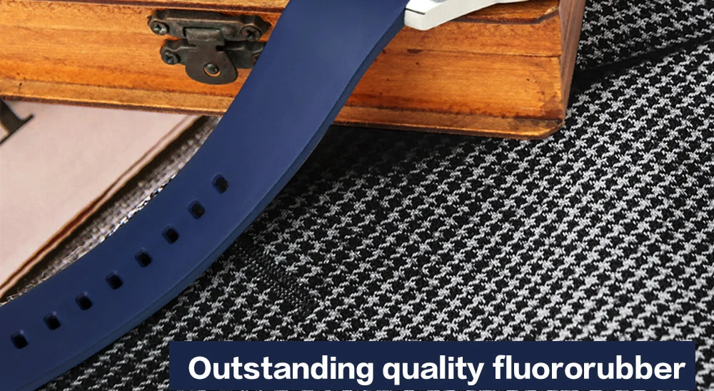 MAIKES Watch Accessories Quality Fluoro Rubber Watch Band 20mm 22mm 24mm Sport Watch Strap Orange Watchband For Omega Watch