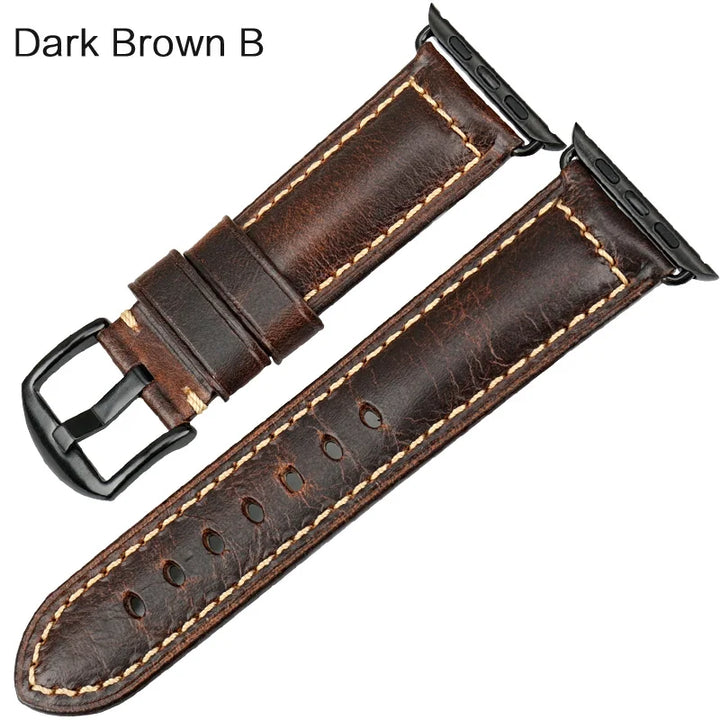 Vintage Cow Leather Apple Watch Strap – 40-45mm for Series 4-9 & SE