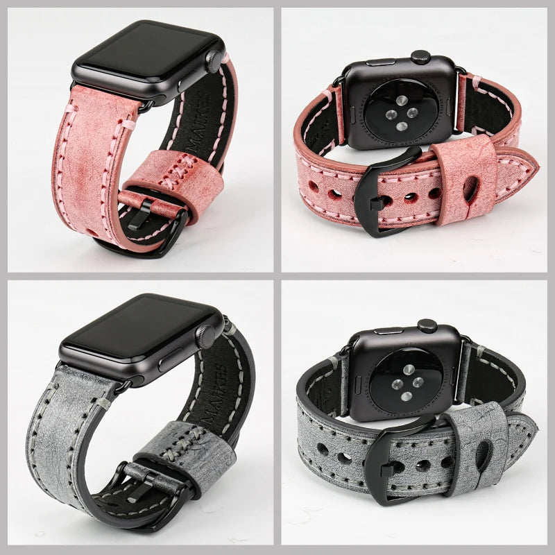 Vintage Bridle Leather Strap for Apple Watch 38-45mm